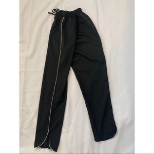 Black dress pants with white stripe